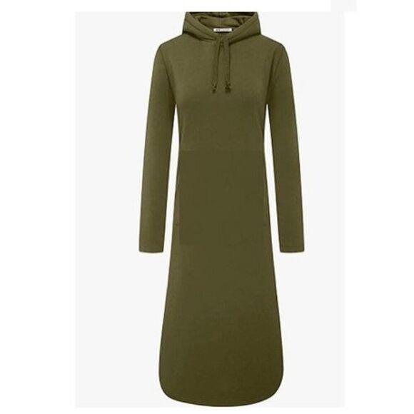 Womens Long Hoodie Dress Thicken Fleece Lined Pullover Sweatshirt - NWT - Picture 1 of 8